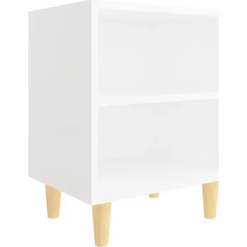 Noční stolek Noční stolek ve skandinávském stylu, bílý, 40x30x50 cm, dřevěné nohy