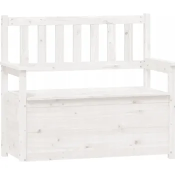 Zahradní lavice Klasická dřevěná lavice s opěradlem, bílá, 112,5x51,5x96,5 cm, borovice