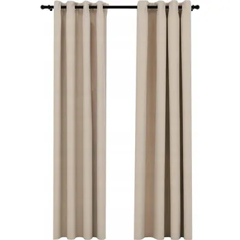 Prostěradlo Zatemňovací závěsy se vzhledem lnu béžovo-šedé 140x225 cm