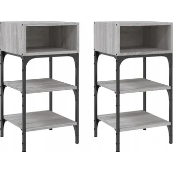 Noční stolek Noční stolek z materiálu na bázi dřeva, šedý dub sonoma, 35x34.5x70 cm