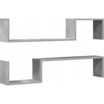 police Nástěnná police v šedé barvě betonu, 100 x 15 x 20 cm