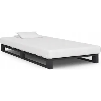 Postel Rám postele z palet 90x200 cm, šedý, z masivního borovicového dřeva