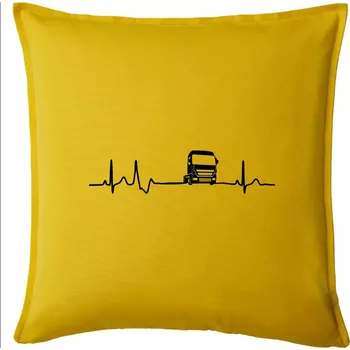 Polštář Moje srdce bije pro kamión - Polštář 50x50 - 50x50 - Pouze potah ( Žlutá )