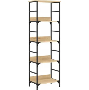 Knihovna Regál na knihy se 4 přihrádkami, dub sonoma, 50x33x153 cm