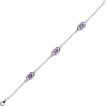 Náramek Clif S Amethyst - stříbrný náramek s amethystem