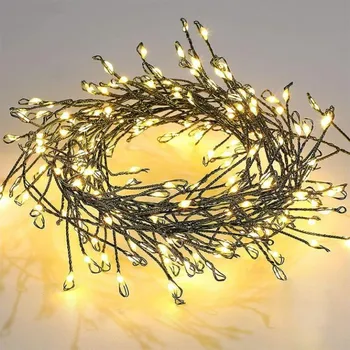 Vánoční světelný řetěz Vánoční LED světelný mikro řetěz, teplá bílá, 10m, 300 LED, se záblesky