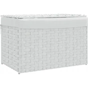 Koš na prádlo Skládací koš na prádlo z PE ratanu bílý 55,5x35x34 cm