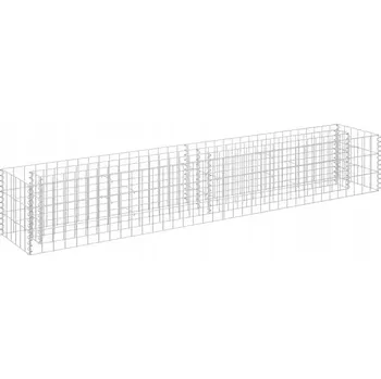 Květináč Gabionový květináč Ocel Pozinkovaná 180x30x30 cm Stříbrná