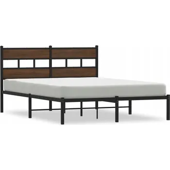 Postel Rám postele hnědý dub 207 x 166 x 91,5 cm, ocelová konstrukce