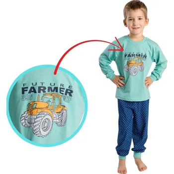 Chlapecké pyžamo Chlapecké pyžamo Betty Mode farmář mentolové