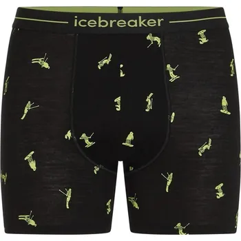 Pánská móda Icebreaker Men's Merino 150 Anatomica Boxers Ski Day - black/peridot/aop