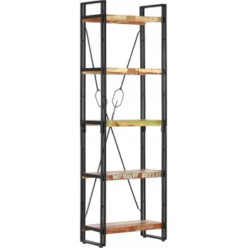 Knihovna Industriální regál na knihy z masivního recyklovaného dřeva, 60x30x180 cm