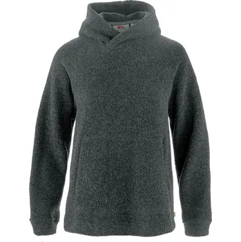 Dámské oblečení Dámská fleecová mikina s kapucí FJÄLLRÄVEN Kaitum Hoodie W Dark Grey - XL
