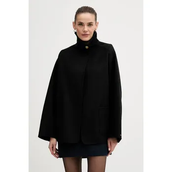 Dámský kabát Kabát s příměsí vlny Tommy Hilfiger WW0WW47758 černá 99X, vel. S/M