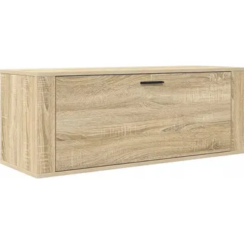 Komoda Nástěnná skříňka na boty z dřevotřísky, dub sonoma, 100x35x3 cm