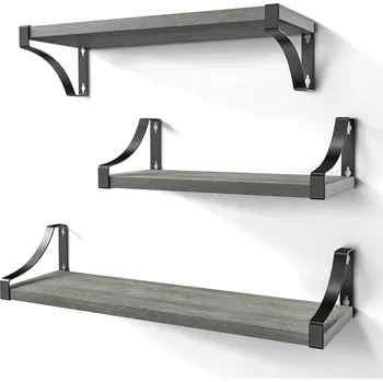 police Pipishell Dřevěná police 42/36/29 x 15 cm Odstíny šedé