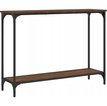 Konferenční stolek Konzolový stolek s nastavitelnými nožičkami, hnědý dub, 101x30,5x75 cm