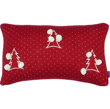 Bytový textil SCANquilt pletený povlak ART DESIGN stromky dobby červenosmetanová 30 x 50 cm