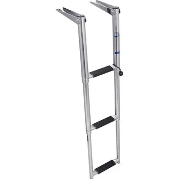 Žebřík Teleskopický nerezový žebřík na koupací molo se 3 schůdky, šíře 200 mm