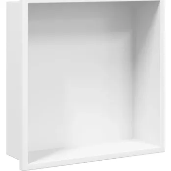 Sprchová vanička Sprchová nika z nerezové oceli, bílá matná, 32x32x9 cm