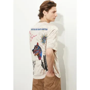 Pánské tričko Bavlněné tričko Medicine RS25.TSMC14 béžová 01A, vel. M