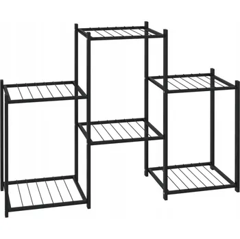 Květináč Rohový Držák Na Květináč Železný, Černý, 83 x 25 x 60 cm