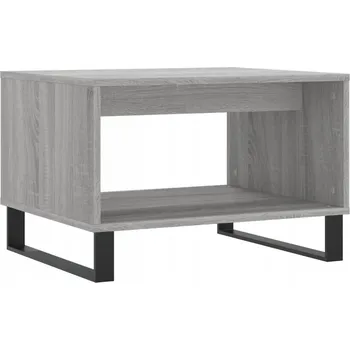 Konferenční stolek Konferenční stolek s železnýma nohama, šedý dub sonoma, 60x50x40 cm