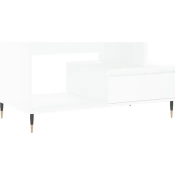 Konferenční stolek Konferenční stolek z dřevotřísky, bílý, 90x49x45 cm, kovové nůž