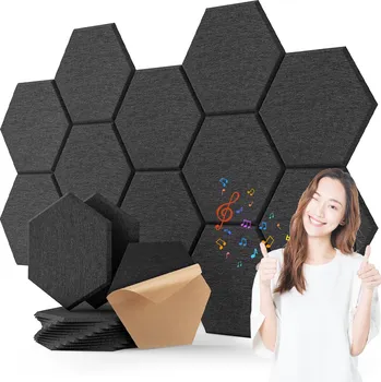 akustická pěna AKUSTICKÁ PĚNA ODHLUČŇOVACÍ HEXAGON PANEL 12 KS ŠESTIÚHELNÍK PRO HRÁČSKÝ POKOJ