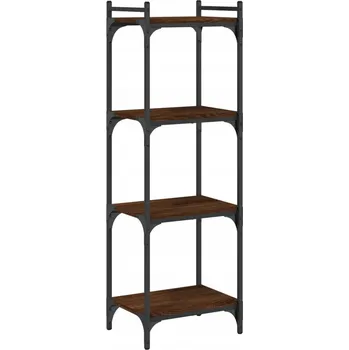 Knihovna Knihovna s nastavitelnými nožičkami, hnědý dub, 40x30x120 cm