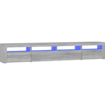 Televizní stolek TV stolek s RGB LED osvětlením, dřevotříska, šedý dub Sonoma, 240x35x