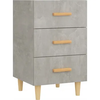 Noční stolek Noční stolek se 3 zásuvkami, materiál na bázi dřeva, betonu šedá, 40x40