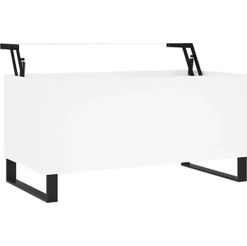 Konferenční stolek Konferenční stolek se zvedací deskou a úložným prostorem, bílý, 90x44,5x45 cm