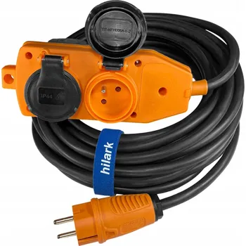 Napájecí kabel Prodlužovací Kabel 5 m rozbočka 4 zásuvky H05VV-F 3x1,5 oranžová zástrčka