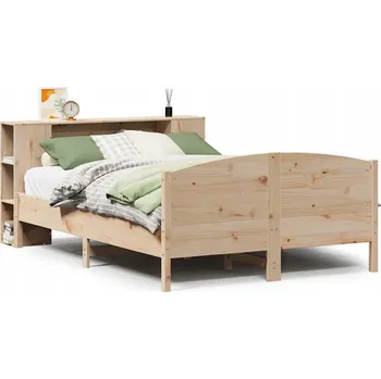 Postel Postel s regálem z masivního borovicového dřeva 219,5 x 126 x 82 cm