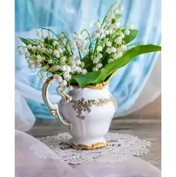 Diamantové malování Diamantové malování/Huacan - Konvalinky ve váze