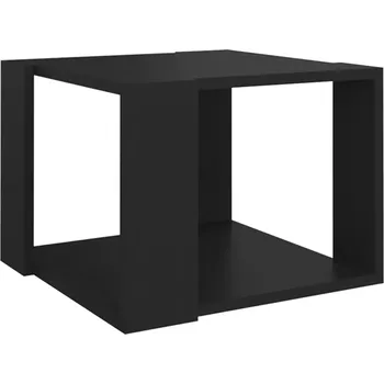 Konferenční stolek Konferenční stolek s poličkou, černý, dřevěný materiál, 40x40x30 cm