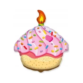 Balónek Fóliový Balónek Muffinka Dortík Cupcake Narozeninová Dekorace 50 x 60 cm