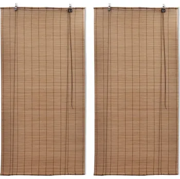 Prostěradlo Bambusové rolety propouštějící světlo, hnědé, 120 x 220 cm