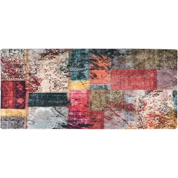 Koberec Koberec Sametový Protiskluzový Vzorovaný 80 x 300 cm Vícebarevný
