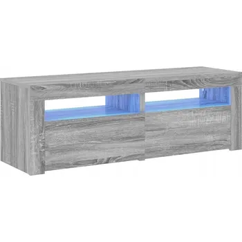 Televizní stolek TV stolek s RGB LED osvětlením, Šedý dub Sonoma, 120x35x40 cm