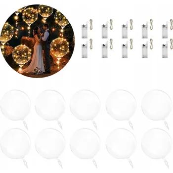 Balónek 10x SVÍTÍCÍ LED BALÓNKY PRŮHLEDNÉ SVÍTÍCÍ BALÓN NA SVATBA PŘIJÍMÁNÍ