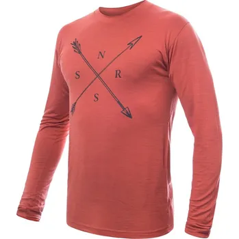 cyklistický dres Pánské triko dl.rukáv SENSOR MERINO ACTIVE SNSR terracotta L