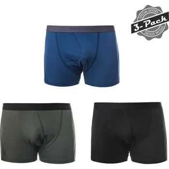 cyklistický dres Pánské trenky SENSOR MERINO AIR 3-PACK černá/tm.modrá/olive L
