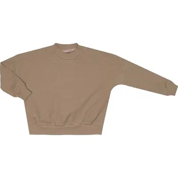 Mikina VAFLE bez kapuce - Tmavě béžová Velikost: 122