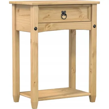 Konferenční stolek Konzolový stolek Corona z masivního borovicového dřeva, 55x35x73 cm, medově hnědá