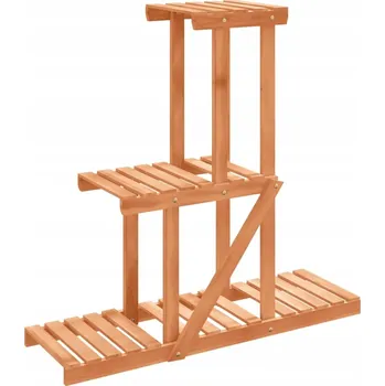 Květináč Retro květinový stolek z masivního jedlového dřeva, 81 x 25 x 75,5 cm