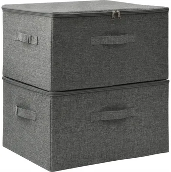 Úložný box Skládací úložné boxy antracitové 43x34x23 cm