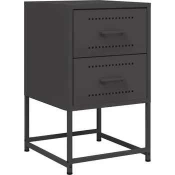 Noční stolek Industriální Noční Stolek z Oceli, Černý 36 x 39 x 60,5 cm