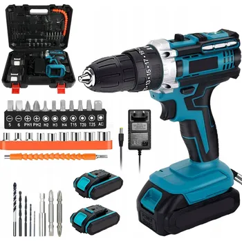 WIERTARKO S FUNKCÍ ŠROUBOVÁKU UDAROWA 20V VELKÁ SADA NÁŘADÍ 2x AKU BITY VRTÁKY